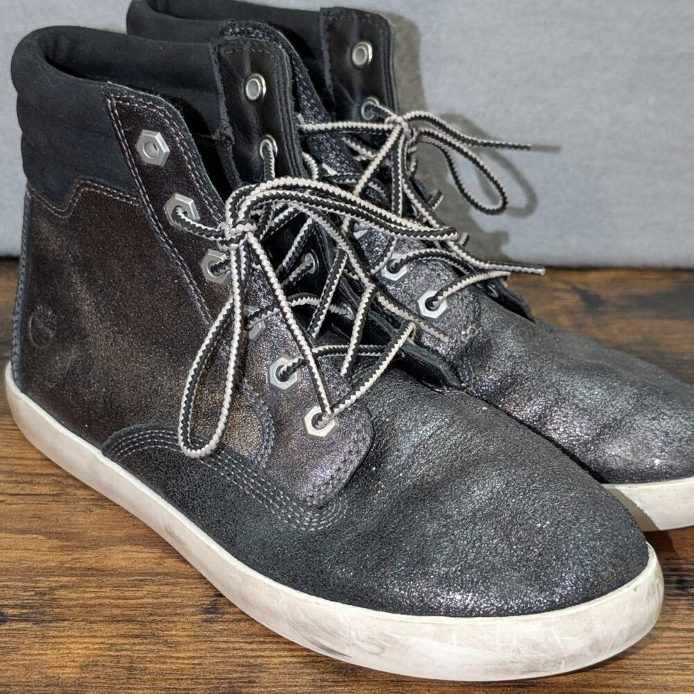 Timberland Boots Women's 8.5 Black Dausette Shoe Sneaker Boot Nubuck A1VA